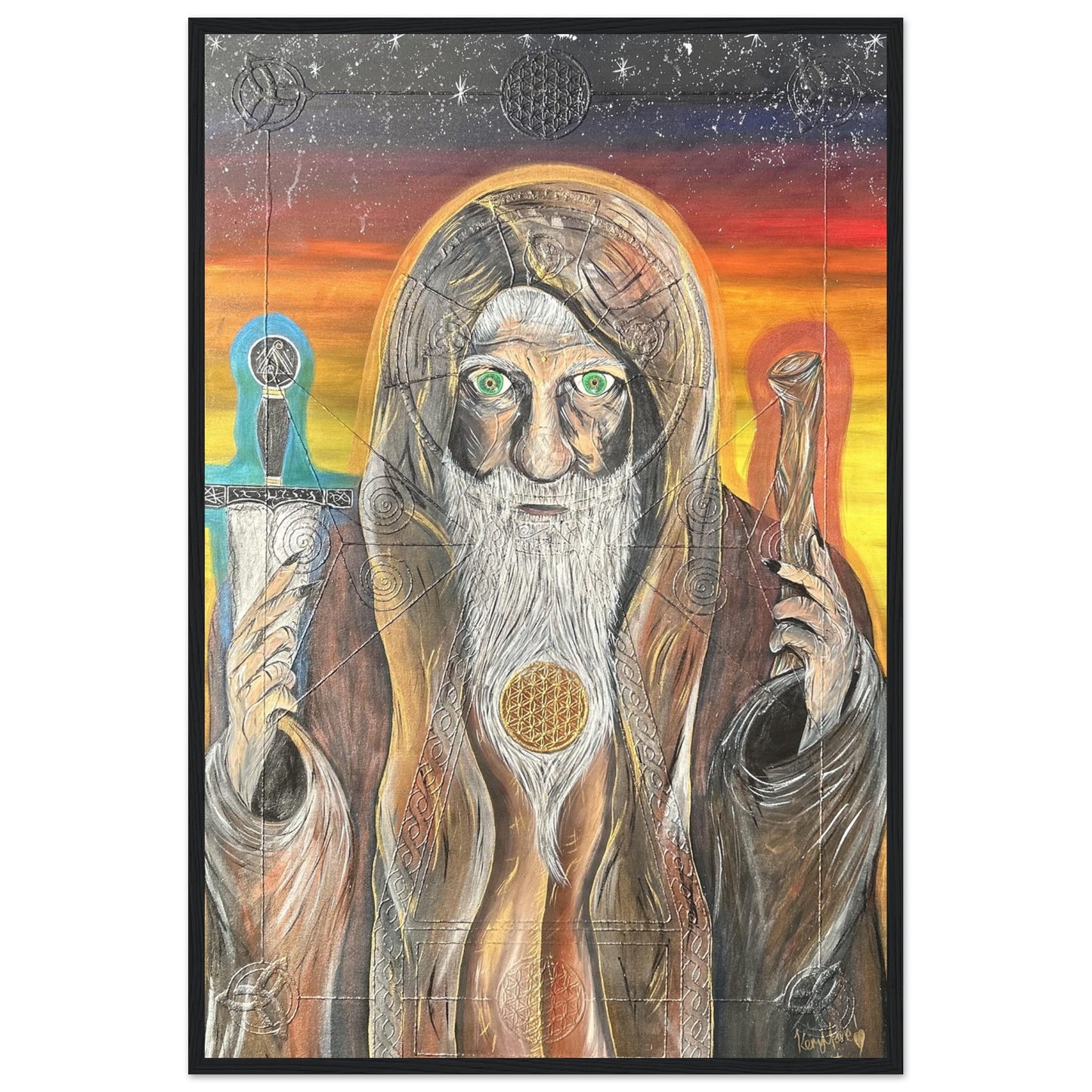 Merlin's Power 24" x 36" Premium Matte Paper Wooden Framed Poster